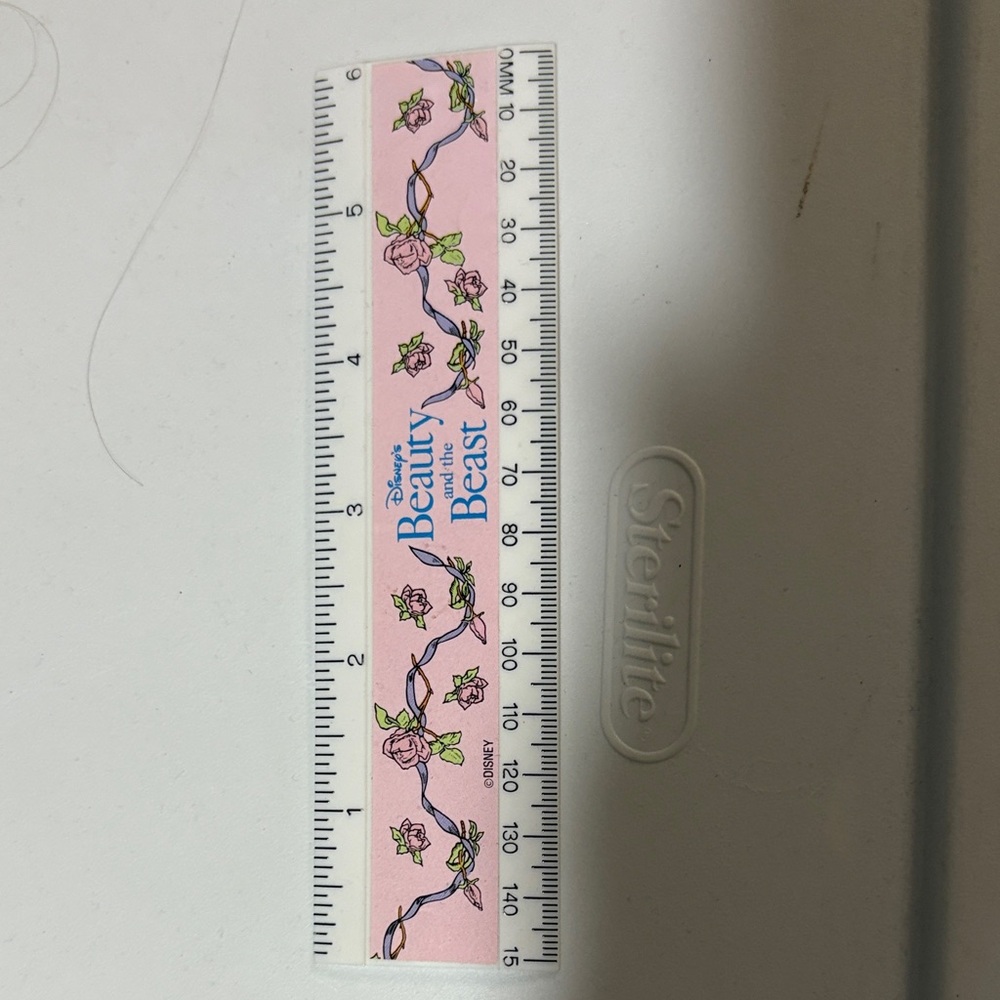 Vintage Beauty and the Beast Pink Ruler
